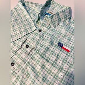 Magellan Mens Fishing Shirt Texas Green Plaid Moisture Wicking Relaxed Sz S NWOT